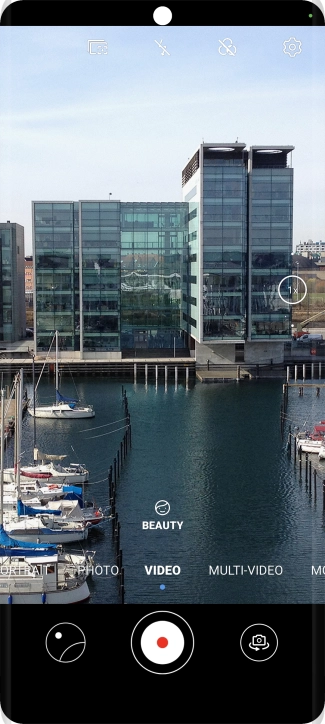 Press the video light icon.