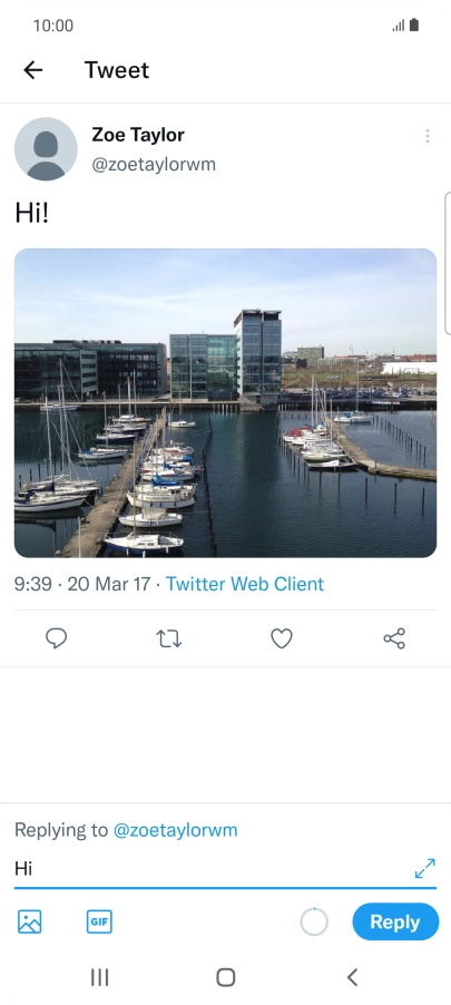 Write your reply and press Reply.