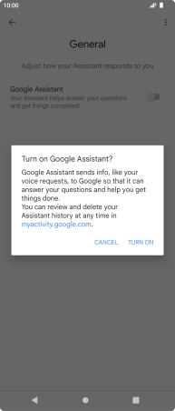 If you turn on the function, press TURN ON.