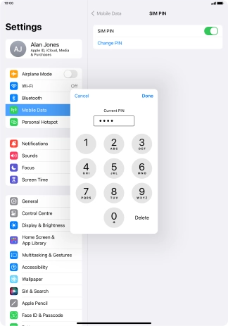 Key in your current PIN and press Done.