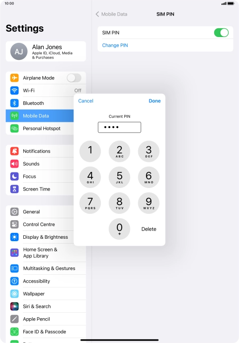 Key in your current PIN and press Done.
