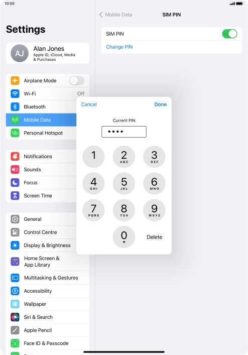 Key in your current PIN and press Done.