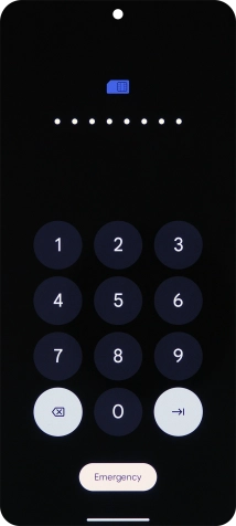 Key in the PUK and press arrow right.