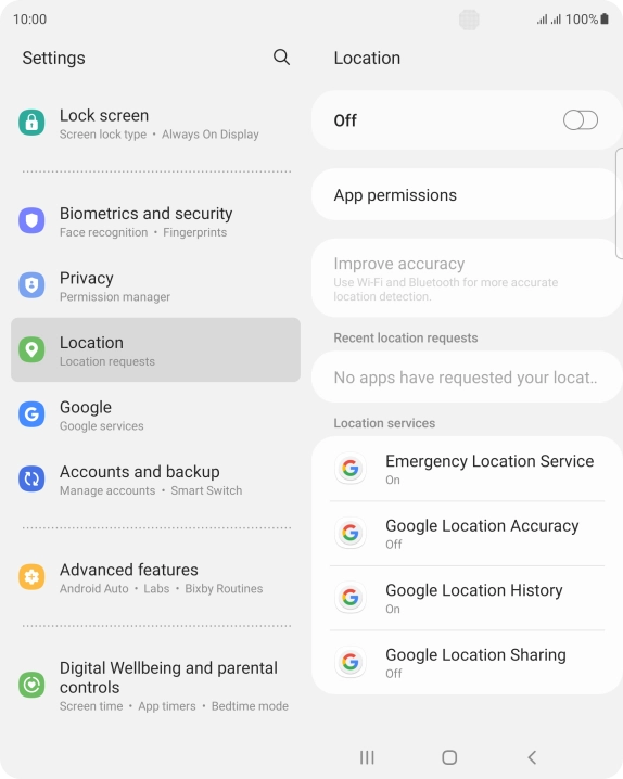 Press the indicator to turn the function on or off.