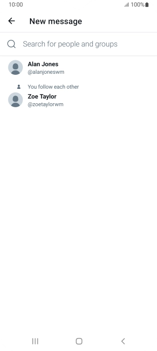 Press the search field.