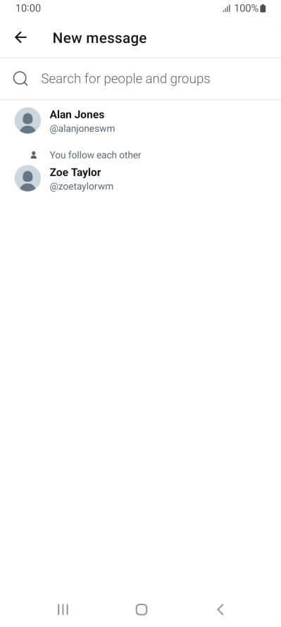 Press the search field.