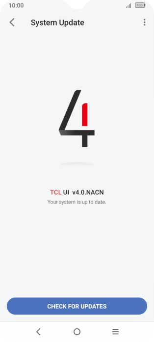 Press CHECK FOR UPDATES. If a new software version is available, it's displayed. Follow the instructions on the screen to update the phone software.