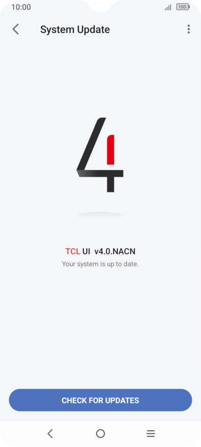 Press CHECK FOR UPDATES. If a new software version is available, it's displayed. Follow the instructions on the screen to update the phone software.