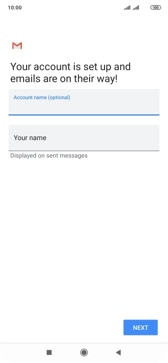 Press Your name and key in the required sender name.