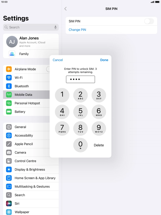Key in your PIN and press Done.