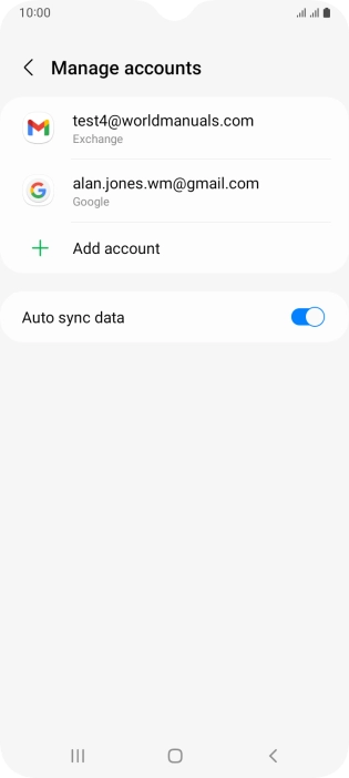 Press the required email account.