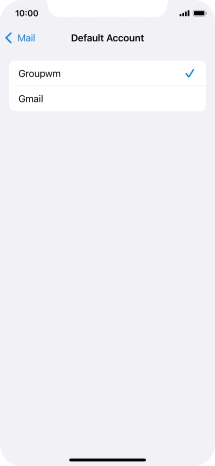 Press the required email account to select the email account as your default account.