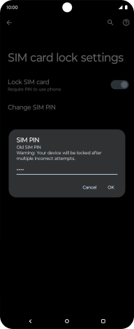 Key in your current PIN and press OK. Key in your current PIN and press OK.