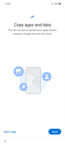 You can transfer the contents of another phone to your phone when it's activated for the first time and after a factory reset. When this screen is displayed, your phone is ready to transfer contents from another phone.