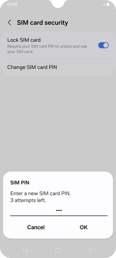 Key in a new four-digit PIN and press OK.