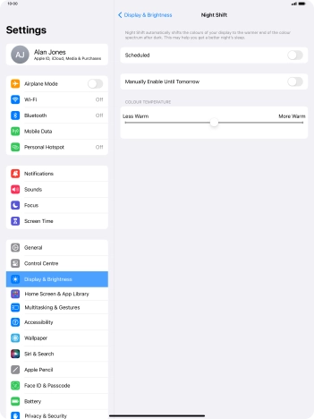 Press the indicator next to 