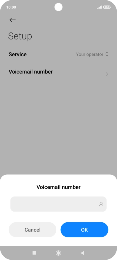 Key in +447836121121 and press OK.