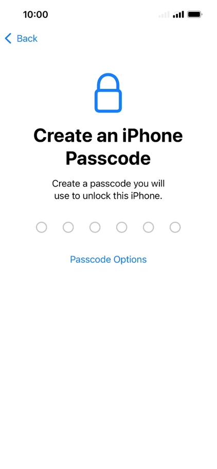 Press Passcode Options. Press Passcode Options.