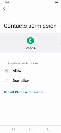 Press the required setting.