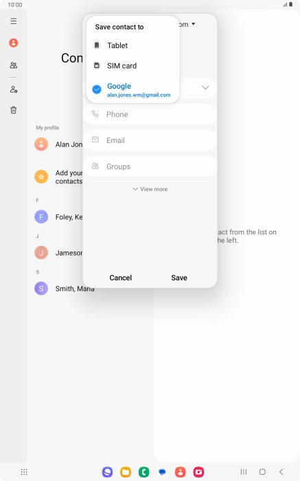 Press the required Google account. Press the required Google account.