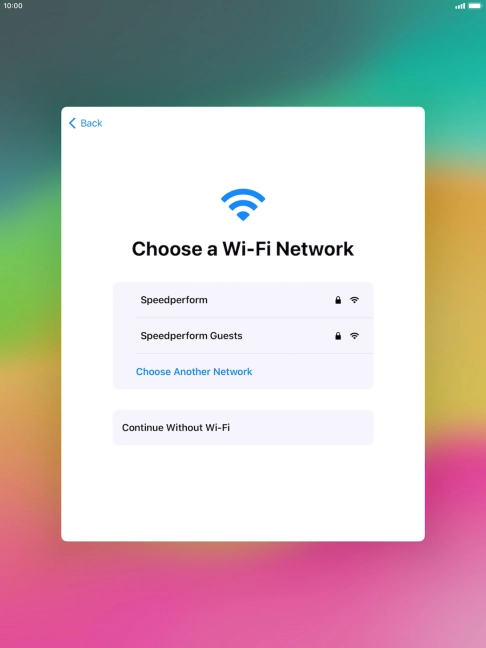 Press the required Wi-Fi network.