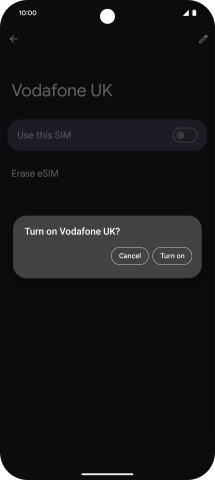 If you turn on use of the price plan, press Turn on.