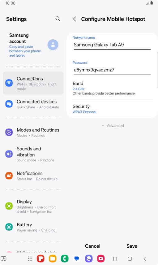 Press the field below 