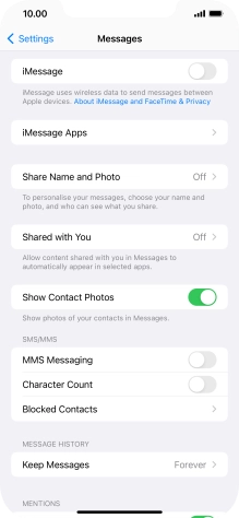 Press the indicator next to 
