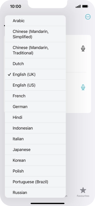 Press the required source language.