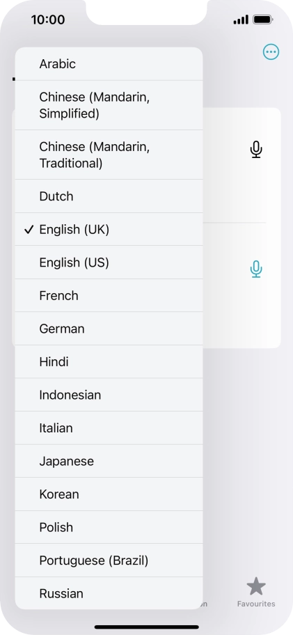 Press the required source language.