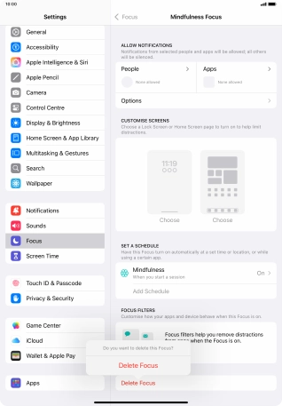 Press Delete Focus. Press Delete Focus.