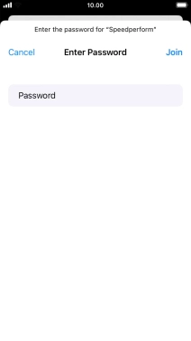 Key in the password for the Wi-Fi network and press Join.