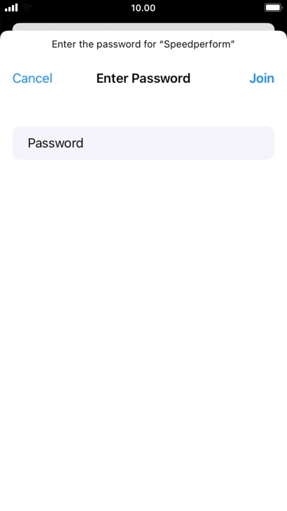 Key in the password for the Wi-Fi network and press Join.
