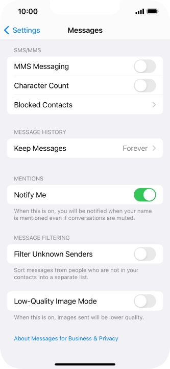 Press the indicator next to 