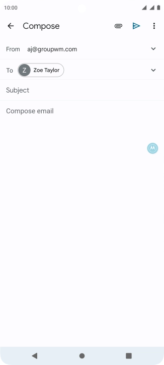 Press Subject and key in a subject.