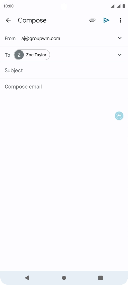 Press Subject and key in a subject.