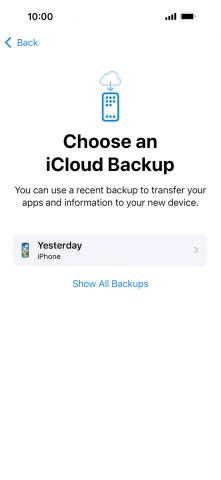 Press the required backup and your phone restores the content of the selected backup. Subsequently, follow the instructions on the screen to set up your phone and prepare it for use.