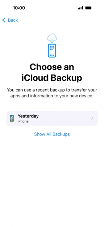 Press the required backup and your phone restores the content of the selected backup. Subsequently, follow the instructions on the screen to set up your phone and prepare it for use.