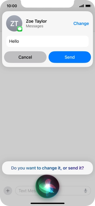 If an application is open on your phone, such as a Messages, you can also use the functions available here, e.g.: REPLY [text].