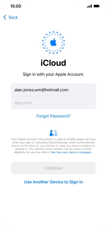 Press Required and key in the password for your Apple ID.