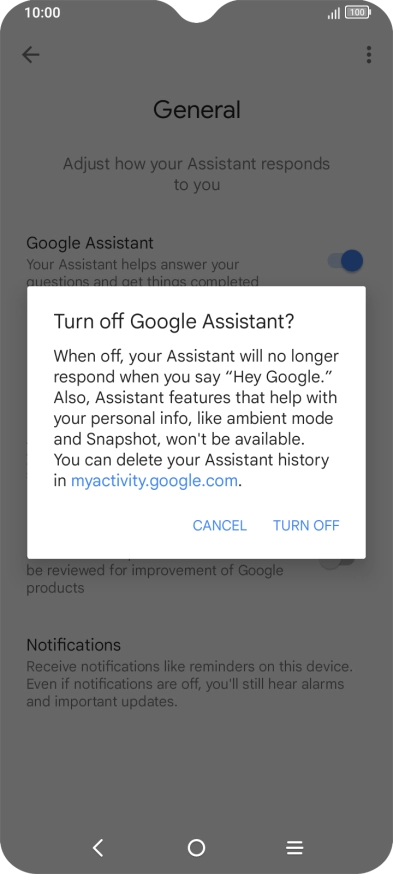 If you turn off the function, press TURN OFF. If you turn off the function, press TURN OFF.