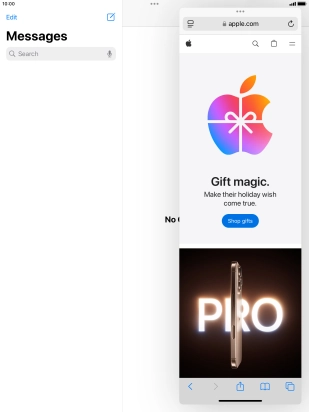 The application now displays on top of the other open application.