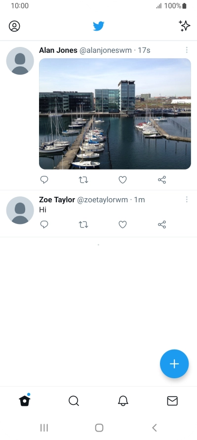 Press the new post icon.