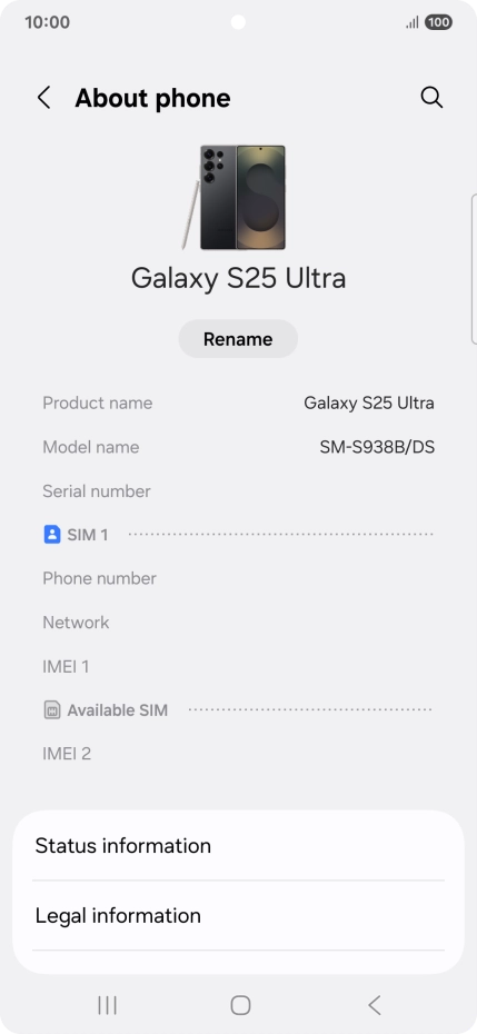 Press Status information.