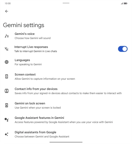 Press Digital assistants from Google.