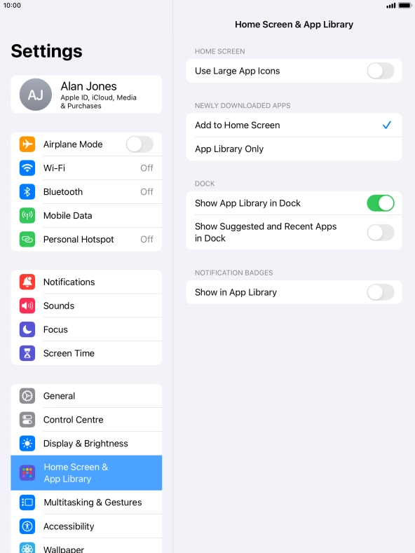 Press the indicator next to 