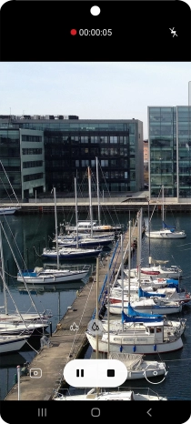 Press the stop icon to stop recording. Press the stop icon to stop recording.