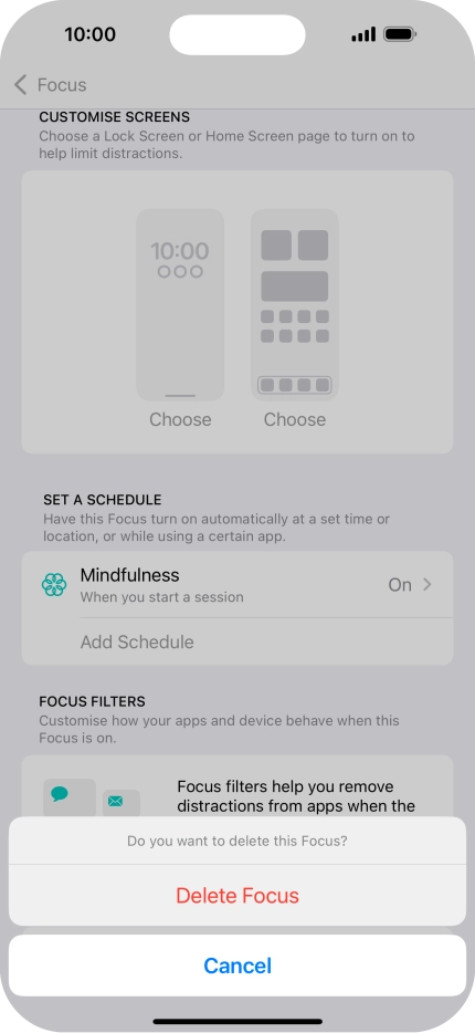 Press Delete Focus. Press Delete Focus.