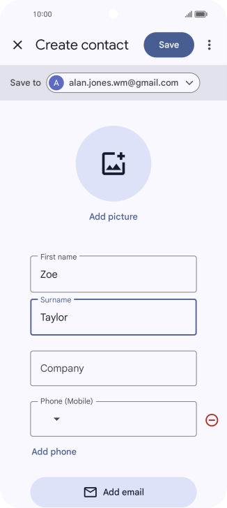 Press the field below 