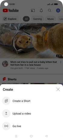 Press Upload a video.